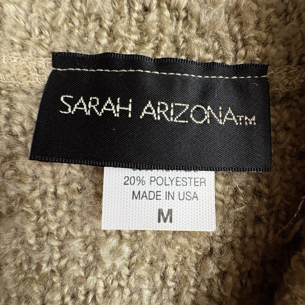 90s Y2K Sarah Arizona‎ Cardigan Women M Beige USA Soft Textured Cottagecore VTG - Picture 5 of 13